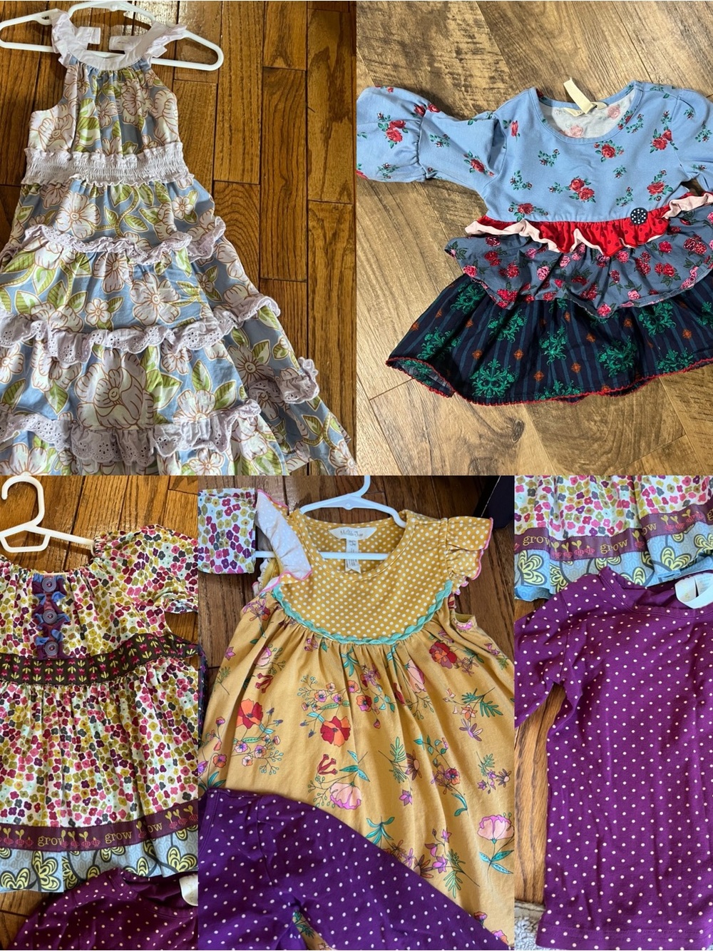 Matilda Jane Light Blue, Yellow & Purple Mixed-Print Girls Matching Set
